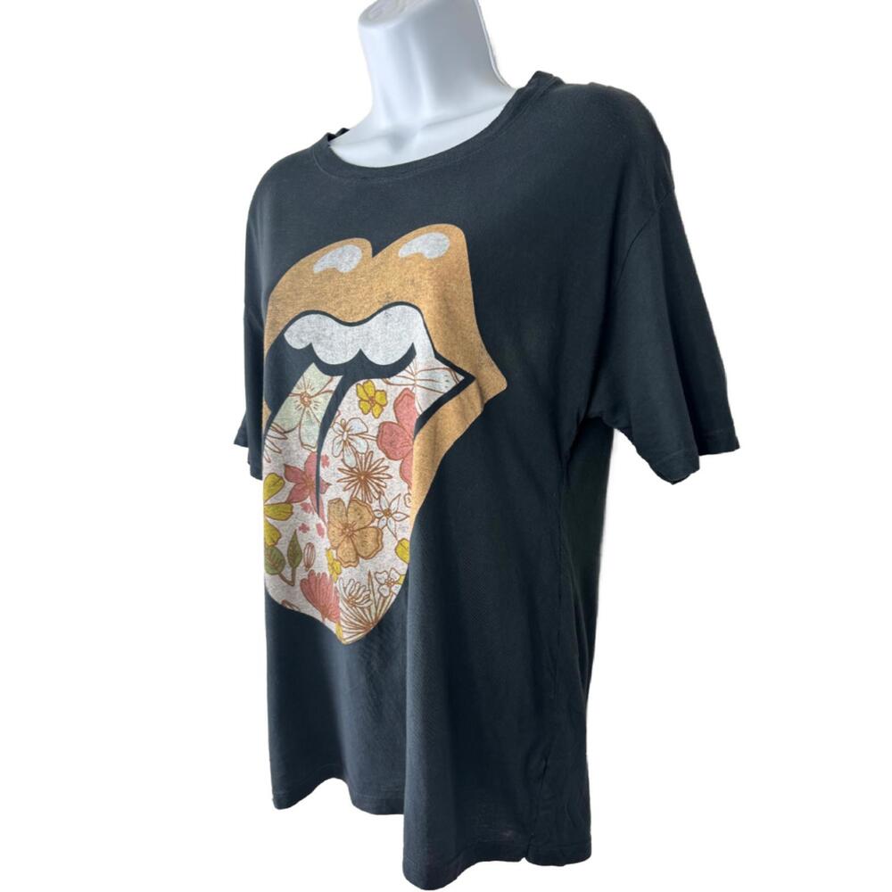 Free People x Daydreamer Women's Sz XS Rolling Stone Flower Mouth Tshirt(1967) - Picture 2 of 6